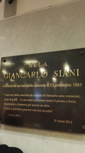 Targa "Giancarlo Siani" - Consiglio Regionale della Campania